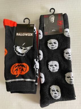 3 PAIR HORROR MOVIE HALLOWEEN MICHAEL MYERS  HALLOWEEN SOCKS NEW